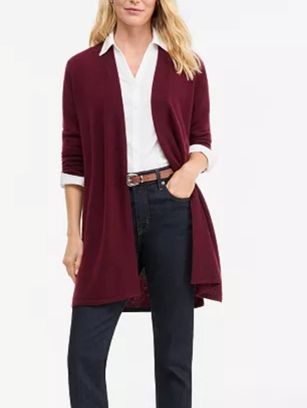 Charter Club Burgandy Cashmere Cardigan